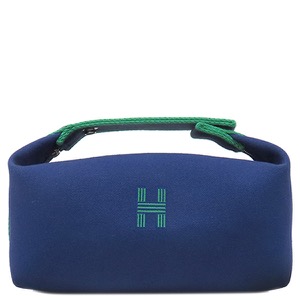 エルメス ポーチ ブリッド ア ブラック PM トワルアッシュ ネイビー 紺 ハンドバッグ バニティバッグ  中古