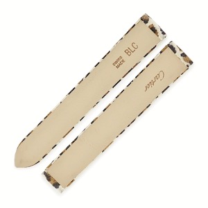 カルティエ 腕時計パーツ 純正 タンク用 レザーバンド レザー ベージュ 新品同様 替え ベルト 13.5ｍｍ レオパード ヒョウ柄 バックル用  中古