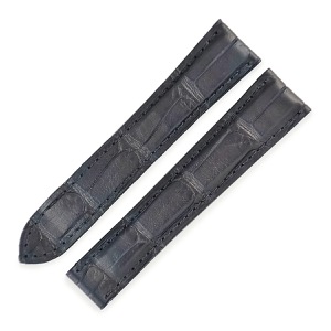 カルティエ 腕時計パーツ 純正 クロコバンド クロコダイル ネイビー 新品同様 替え ベルト バックル用 ストラップ 本革 替え 16.5ｍｍ ネイビー 紺  中古