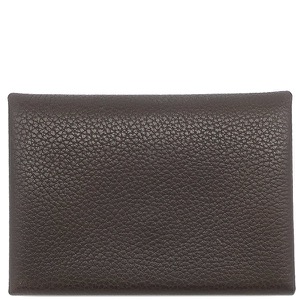 エルメス カードケース カルヴィ デュオ  ブラウン 茶 グレー バイカラー フラグメントケース  中古