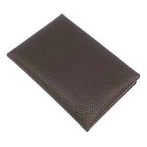 エルメス カードケース カルヴィ デュオ  ブラウン 茶 グレー バイカラー フラグメントケース  中古