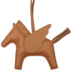 エルメス バッグチャーム ロデオMM ペガサス ブラウン 茶 ソーゴールド 単色  中古