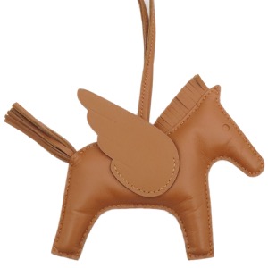 エルメス バッグチャーム ロデオMM ペガサス ブラウン 茶 ソーゴールド 単色  中古