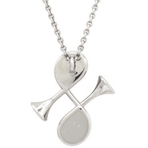 エルメス ネックレス コルH ペンダント メタル グレー ホルンモチーフ  中古