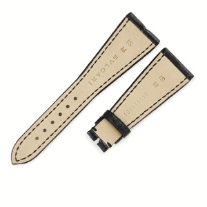 ブルガリ 腕時計パーツ 純正 AA39 アショーマ用 クロコバンド クロコダイル ブラック 新品同様 替え ベルト ストラップ 22mm ブラック 黒  中古