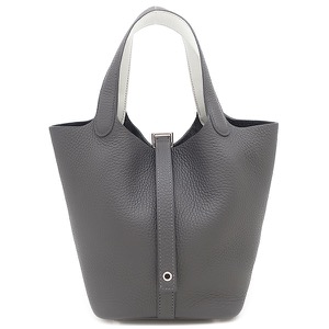 エルメス ハンドバッグ ピコタンロック PM エクラ トリヨンクレマンス グレー未使用 バイカラー  中古