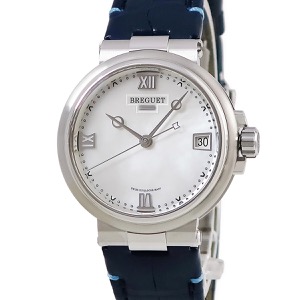 ブレゲ マリーン レディ 9517ST/5W/984 ローマン コインエッジ ホワイト シェル デイト 自動巻き