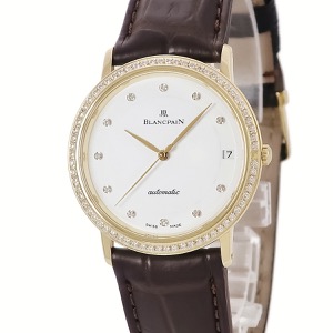 ブランパン ヴィルレ ウルトラスリム 6223-2987-55B K18YG無垢 純正ダイヤ ラウンド 自動巻き