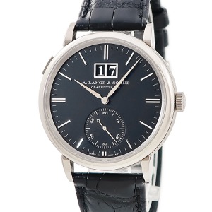 ランゲ&ゾーネ サクソニア アウトサイズデイト 381.029/LS3813AD K18WG無垢 黒 バー ビッグデイト 自動巻き