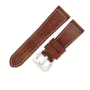 パネライ 腕時計パーツ 純正 ルミノール用 レザー ブラウン 替え レザー 本革 ベルト バンド ストラップ 純正SS製尾錠付き 26ｍｍ ブラウン 茶  中古
