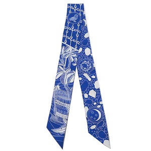 エルメス スカーフ ツイリー シルク ブルー 【LA DANSE DES AMAZONES/アマゾンのダンス】  中古