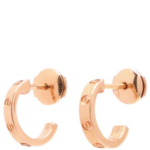 カルティエ ピアス ラブ LOVE フープピアス スモールモデル K18PG ゴールド 750 PG ミニラブ  B8028800 中古