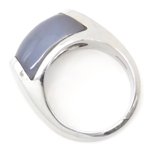 ブルガリ リング 指輪 トロンケット K18WG シルバー 750 18金 中古