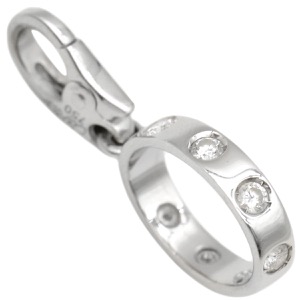 カルティエ チャーム ラブ LOVE フルダイヤ K18WG シルバー 7Pダイヤ Au750 ペンダントトップ  中古