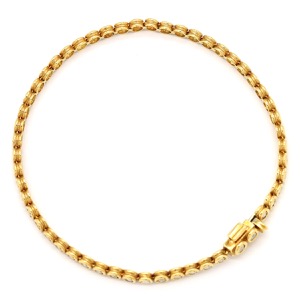 ブレスレット テニスブレスレット K18YG ゴールド ダイヤブレス  中古