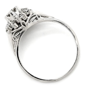 リング 指輪 Pt900 シルバー プラチナム ダイヤ フラワーモチーフ 花  中古