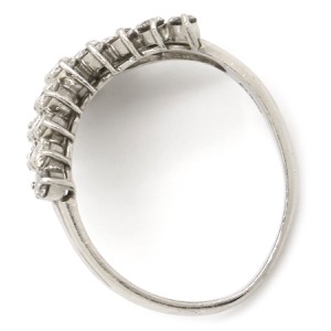 リング 指輪 ダイヤリング Pt900 シルバー V字 Vライン  中古