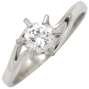 リング 指輪 ダイヤ 立爪リング Pt900 シルバー 1P   中古