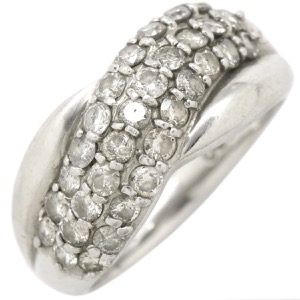 リング 指輪 ダイヤリング  Pt900 シルバー プラチナ パヴェダイヤ  中古