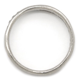 リング 指輪 ダイヤリング Pt900 シルバー 5P イニシャル・日付刻印あり  中古