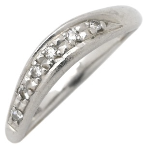 リング 指輪 ダイヤリング Pt900 シルバー 6P 6粒 一文字 中古