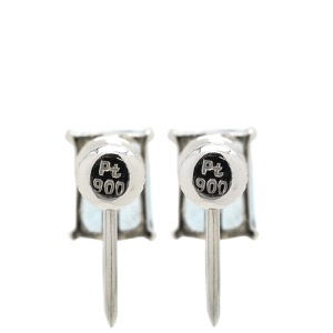 イヤリング アクアマリン Pt900 シルバー バケットミックスカット  中古