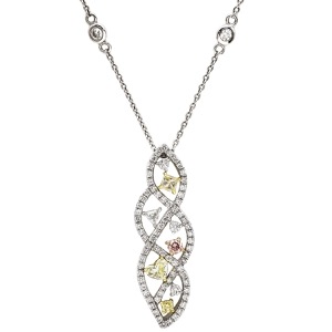 ネックレス ダイヤ ペンダント K18WG シルバー 750 18K 18金 WG YG PG 3カラー ゴールド ハート  中古