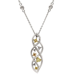 ネックレス ダイヤ ペンダント K18WG シルバー 750 18K 18金 WG YG PG 3カラー ゴールド ハート  中古