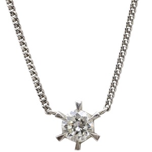 ネックレス ダイヤペンダント Pt850 シルバー 1P 1粒  中古