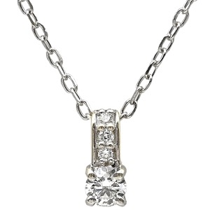 ネックレス ダイヤモンド ペンダント K10WG シルバー ホワイトゴールド Au 416 10金 10K ダイア  中古