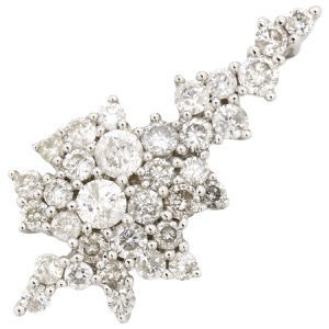 ペンダントトップ ダイヤ K18WG シルバー 中古