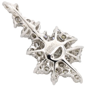 ペンダントトップ ダイヤ K18WG シルバー 中古