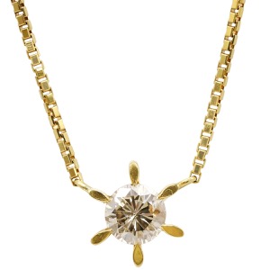 ネックレス ダイヤペンダント K18YG ゴールド 1P 1粒  中古