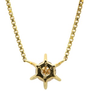 ネックレス ダイヤペンダント K18YG ゴールド 1P 1粒  中古