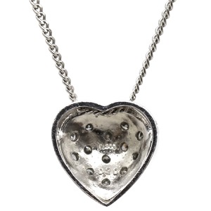 ネックレス Pt900 シルバー Pt900×Pt850 コンビ ハート ダイヤ ペンダント   中古