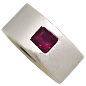 ペンダントトップ ルビー ダイヤ ペンダントトップ K18WG シルバー ホワイトゴールド ペンダントヘッド 18K 18金 750  中古