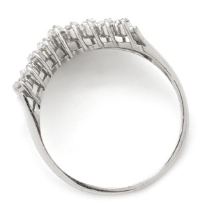 リング 指輪 ダイヤリング Pt900 シルバー V字 Vライン  中古