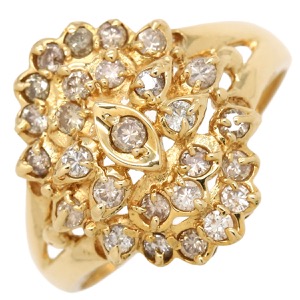 リング 指輪 ダイヤリング  K18YG ゴールド 中古