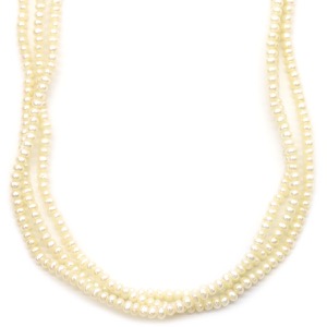 ネックレス 3連 パール シルバー シルバー 小粒   中古