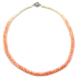 ネックレス コーラル ペンダント オレンジ サンゴ さんご 珊瑚 silver ピンク 桜色 桃色 エンジェルスキン  中古