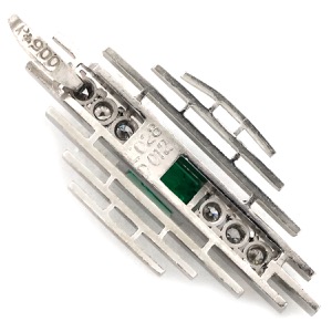 ペンダントトップ エメラルド ダイヤ Pt900 シルバー 中古