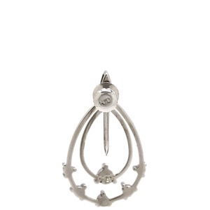 イヤリング ダイヤモンド 片耳イヤリング K10WG シルバー 10K 10金 Au 416 ホワイトゴールド ティアドロップ  中古