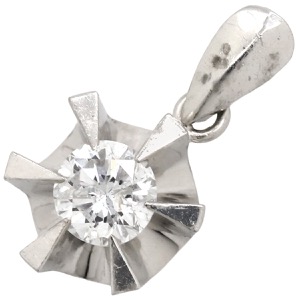 ペンダントトップ ダイヤ Pt900 シルバー 1石 1粒  中古