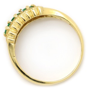 リング 指輪 エメラルド ダイヤモンド リング K18YG ゴールド グリーン 緑 コンビリング  中古