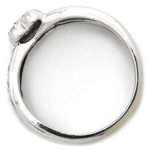 リング 指輪 ダイヤリング K14WG シルバー ハートモチーフ  中古