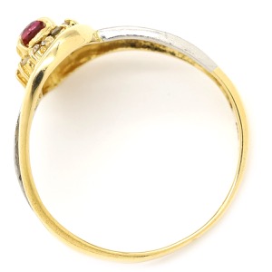 リング 指輪 ルビー ダイヤリング K18YG ゴールド コンビリング  中古