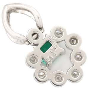 ペンダントトップ エメラルド ダイヤ Pt900 シルバー 中古