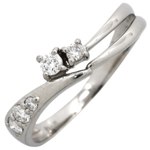 リング 指輪 ダイヤリング Pt900 シルバー 5石 5粒  中古