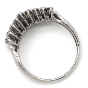 リング 指輪 ダイヤリング Pt900 シルバー V字 Vライン  中古