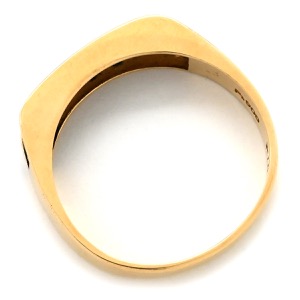 リング 指輪 コンビダイヤ リング K18YG ゴールド 一文字 18K YG Pt  中古